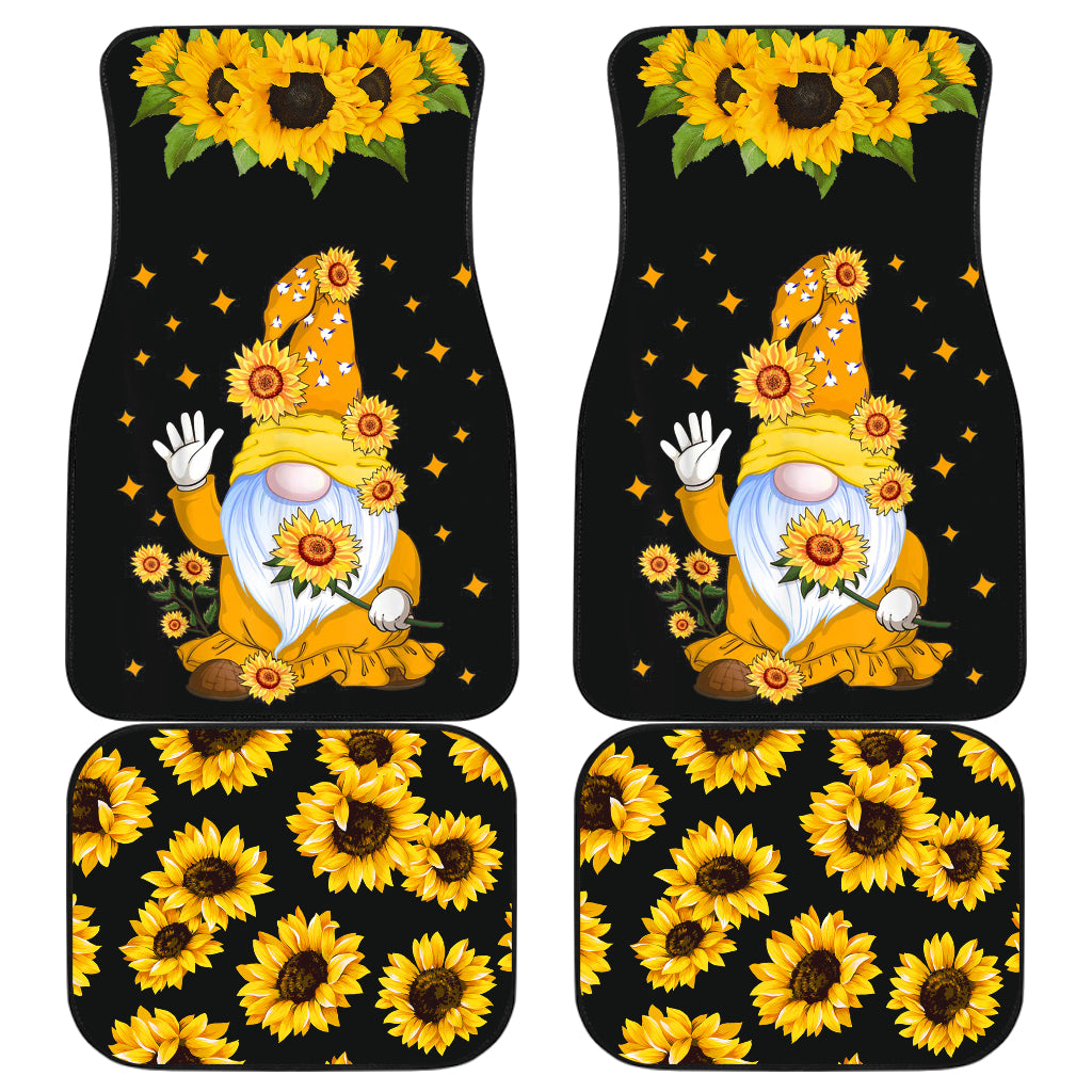 Cute Gnome With Sunflower Car Floor Mats Car Accessories Nearkii