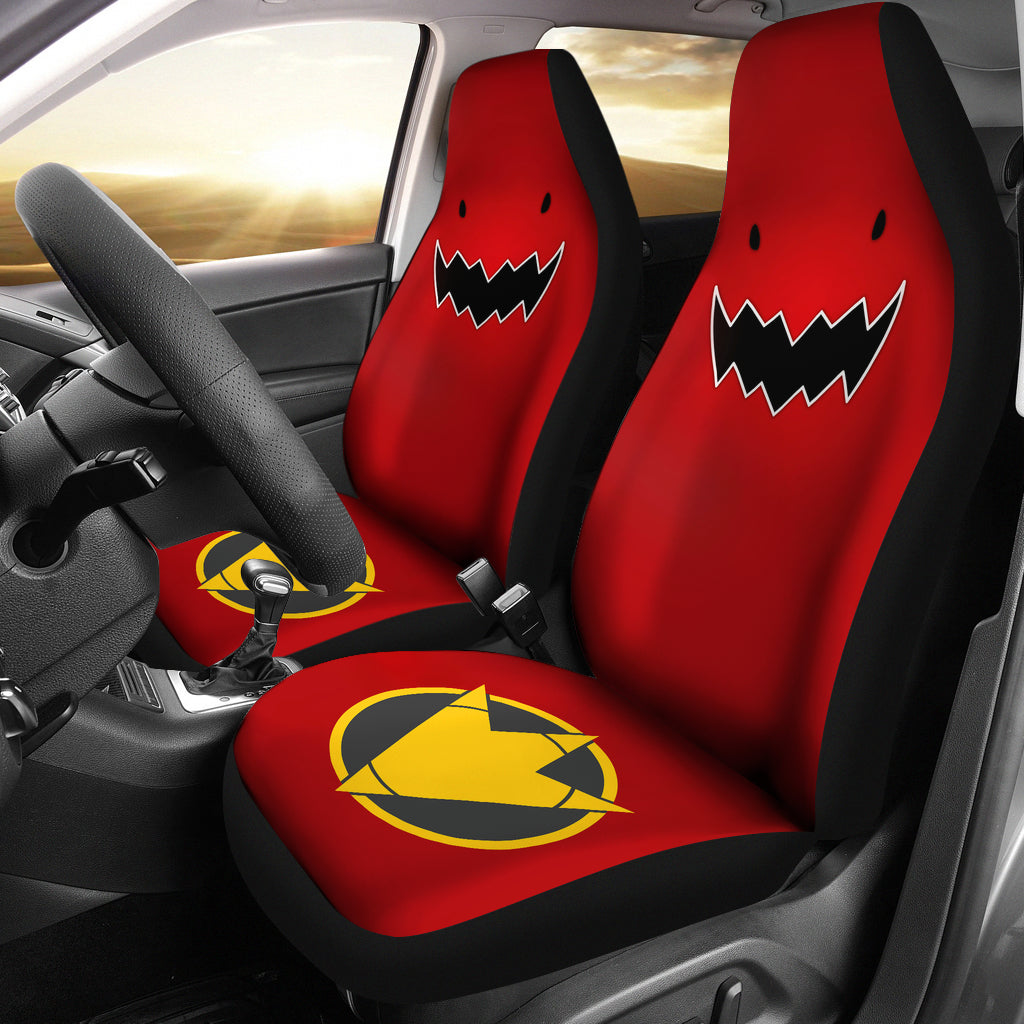 Red Dino Thunder Power Rangers Premium Custom Car Seat Covers Decor Protectors Nearkii