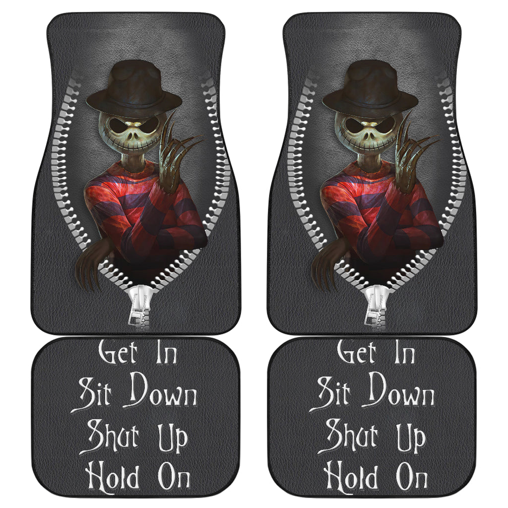 Jack Skellington Mix Freddy Krueger Horror Get In Sit Down Shut And Hold On Car Zipper Car Floor Mats Car Accessories Nearkii