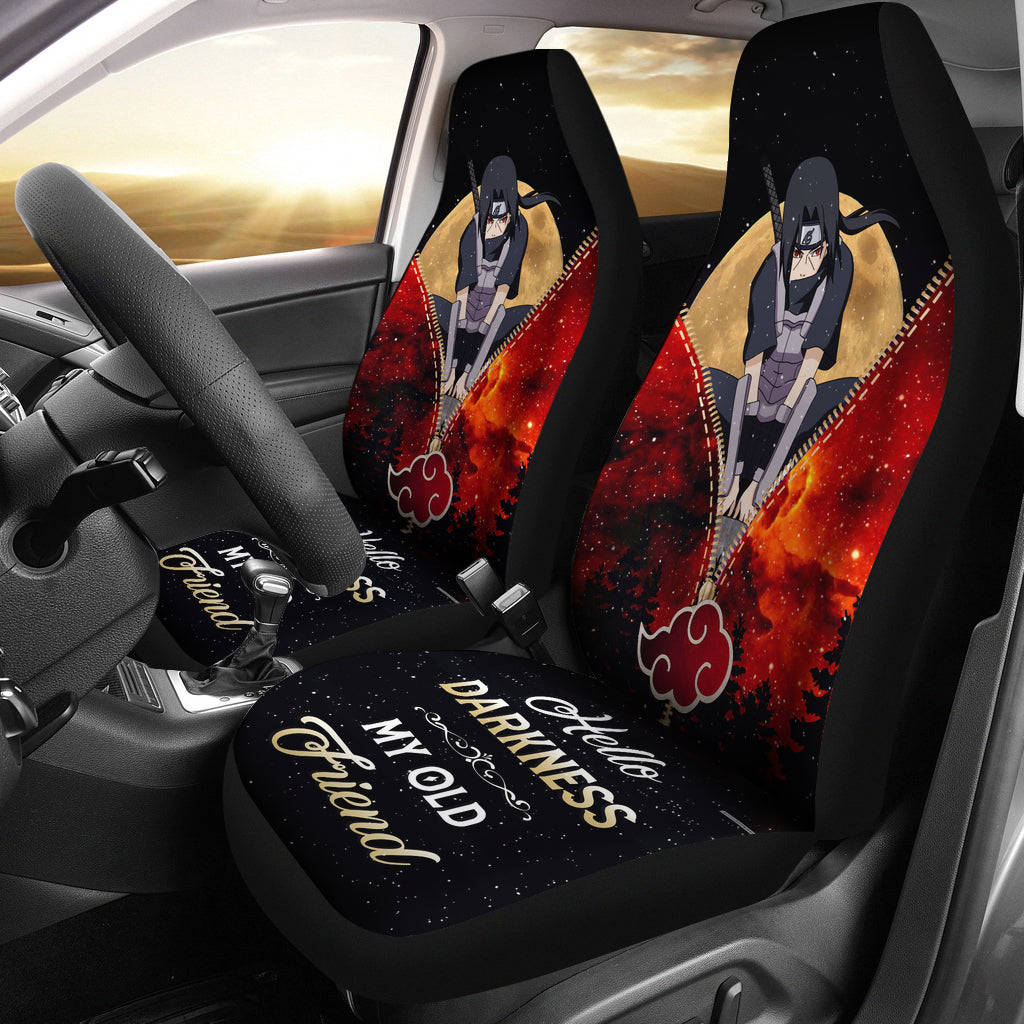Uchiha Itachi Akatsuki Naruto Darkness Hippie Galaxy Zipper Premium Custom Car Seat Covers Decor Protectors