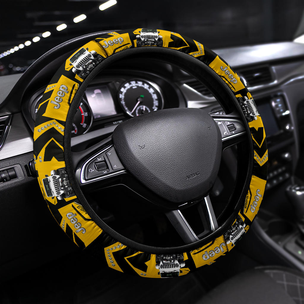 Yellow White Jeep Car Steering Wheel Cover Nearkii