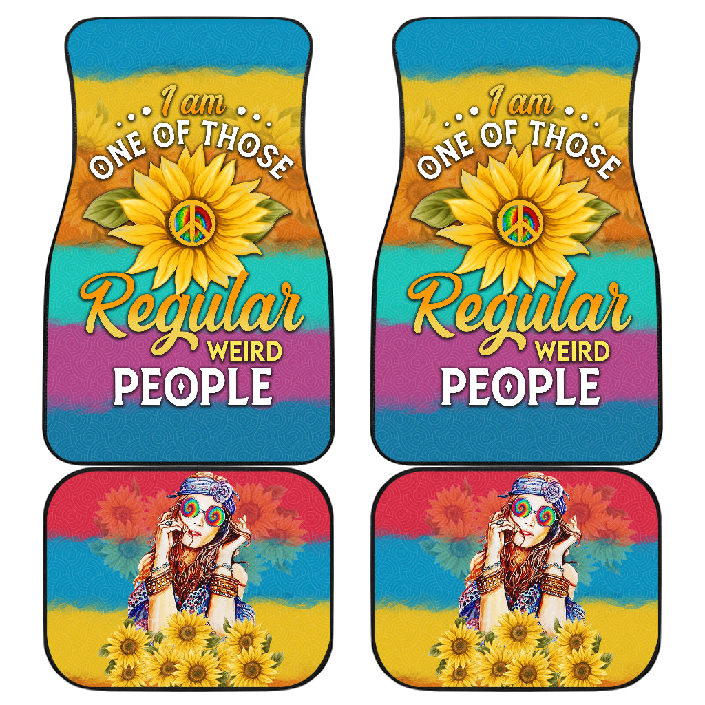 Hippie Girl Color Sunflower Car Floor Mats Car Accessories Nearkii