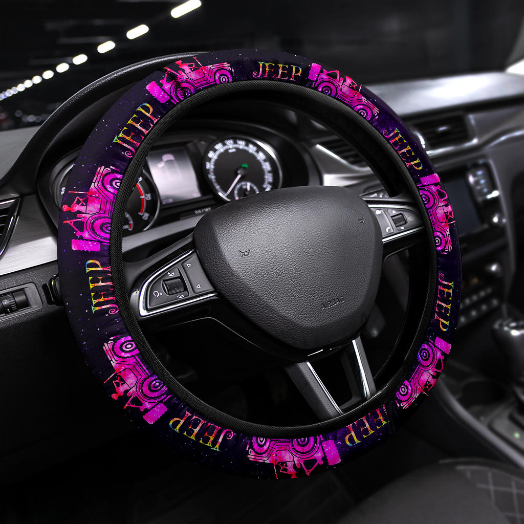 Pink Jeep Girl Galaxy Car Steering Wheel Cover Nearkii