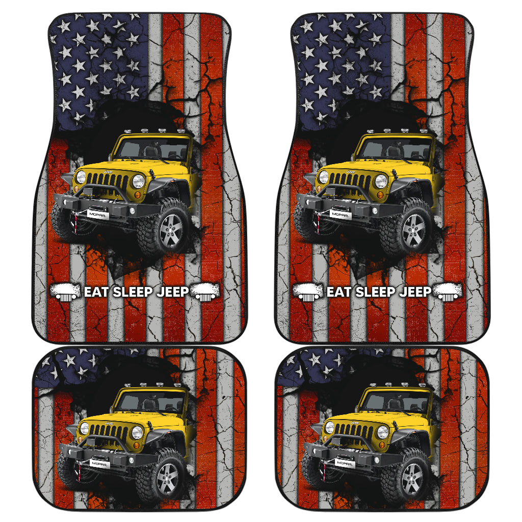 Yellow Jeep American Flag Car Floor Mats Car Accessories Nearkii