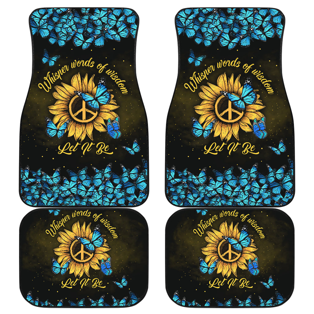 Let It Be Hippie Butterfly Blue Car Floor Mats Car Accessories Nearkii