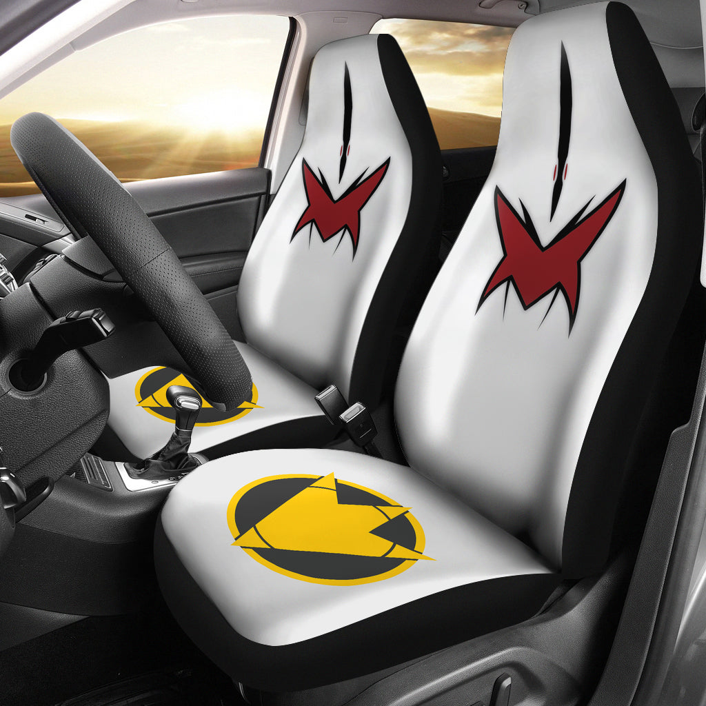 White Dino Thunder Power Rangers Premium Custom Car Seat Covers Decor Protectors Nearkii