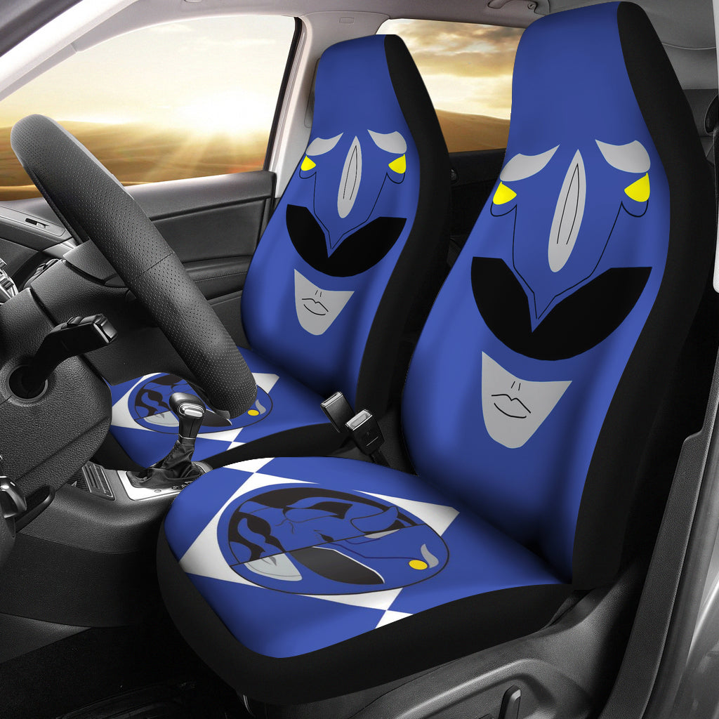 Mighty Morphin Power Rangers Blue Premium Custom Car Seat Covers Decor Protectors Nearkii