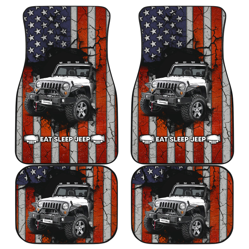 White Jeep American Flag Car Floor Mats Car Accessories Nearkii