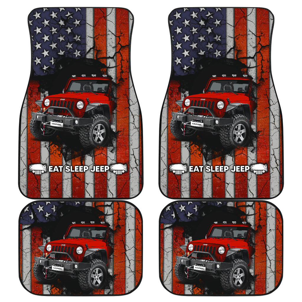 Red Jeep American Flag Car Floor Mats Car Accessories Nearkii