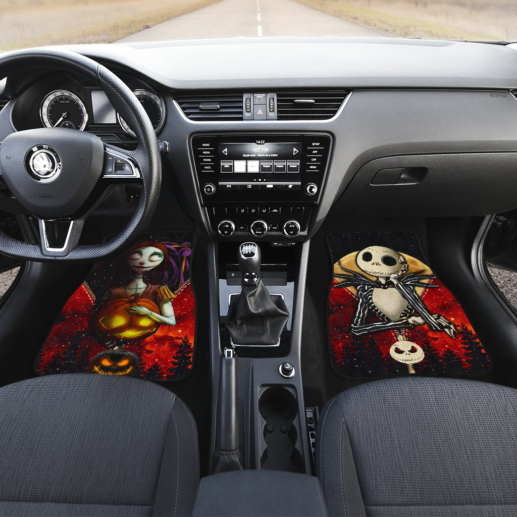 Red Jack And Sally Skellington Nightmare Before Christmas Darkness Car Floor Mats Car Accessories Nearkii