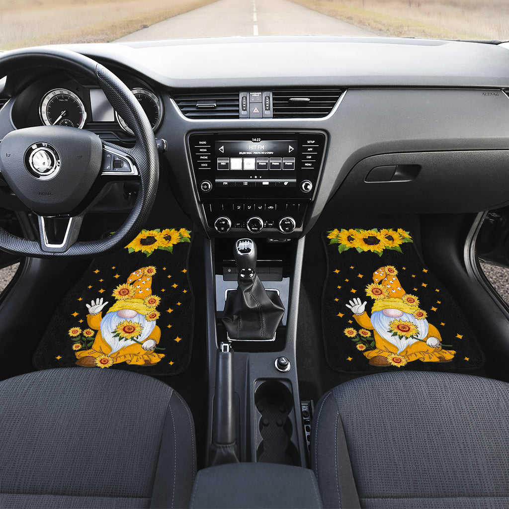 Cute Gnome With Sunflower Car Floor Mats Car Accessories Nearkii