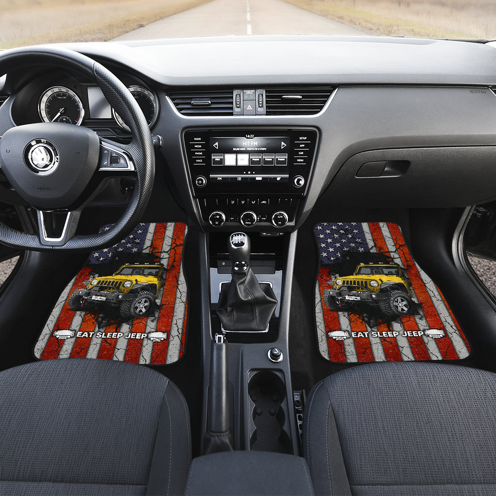 Yellow Jeep American Flag Car Floor Mats Car Accessories Nearkii
