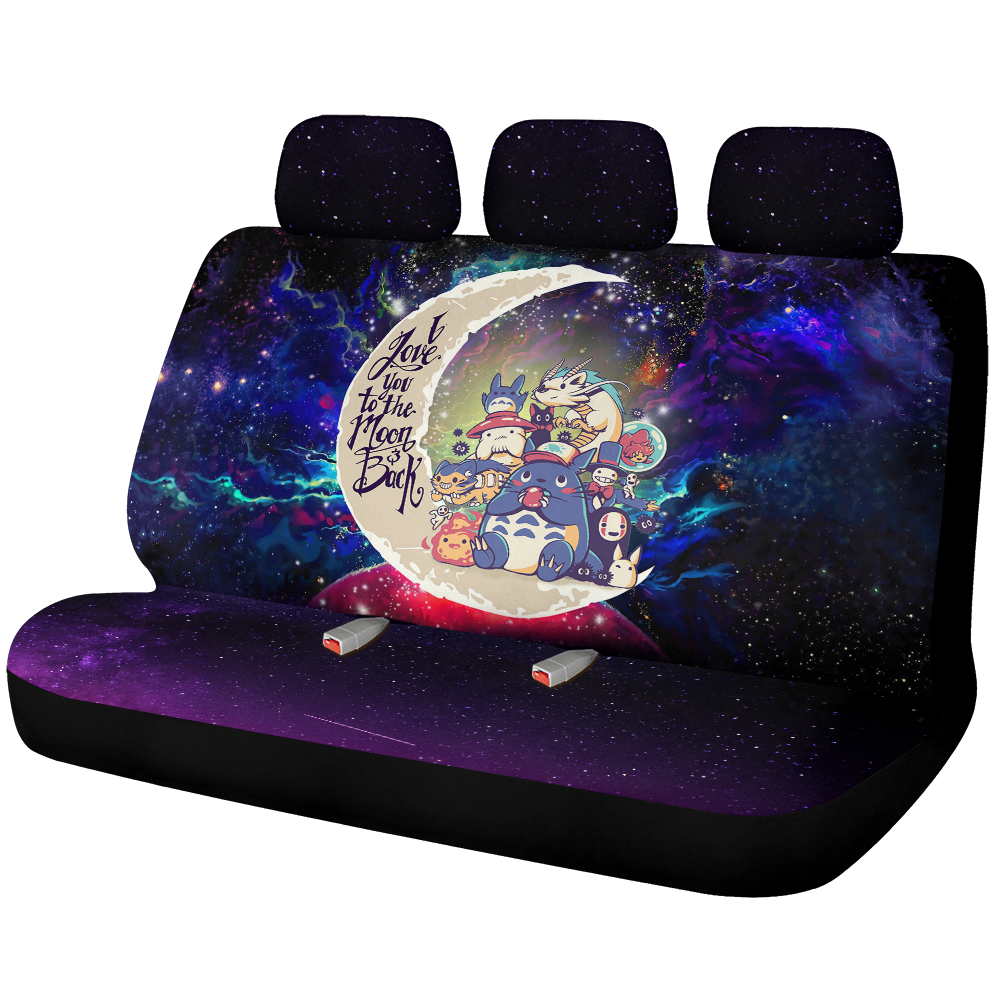 Ghibli Character Love You To The Moon Galaxy Back Premium Custom Car Back Seat Covers Decor Protectors Nearkii
