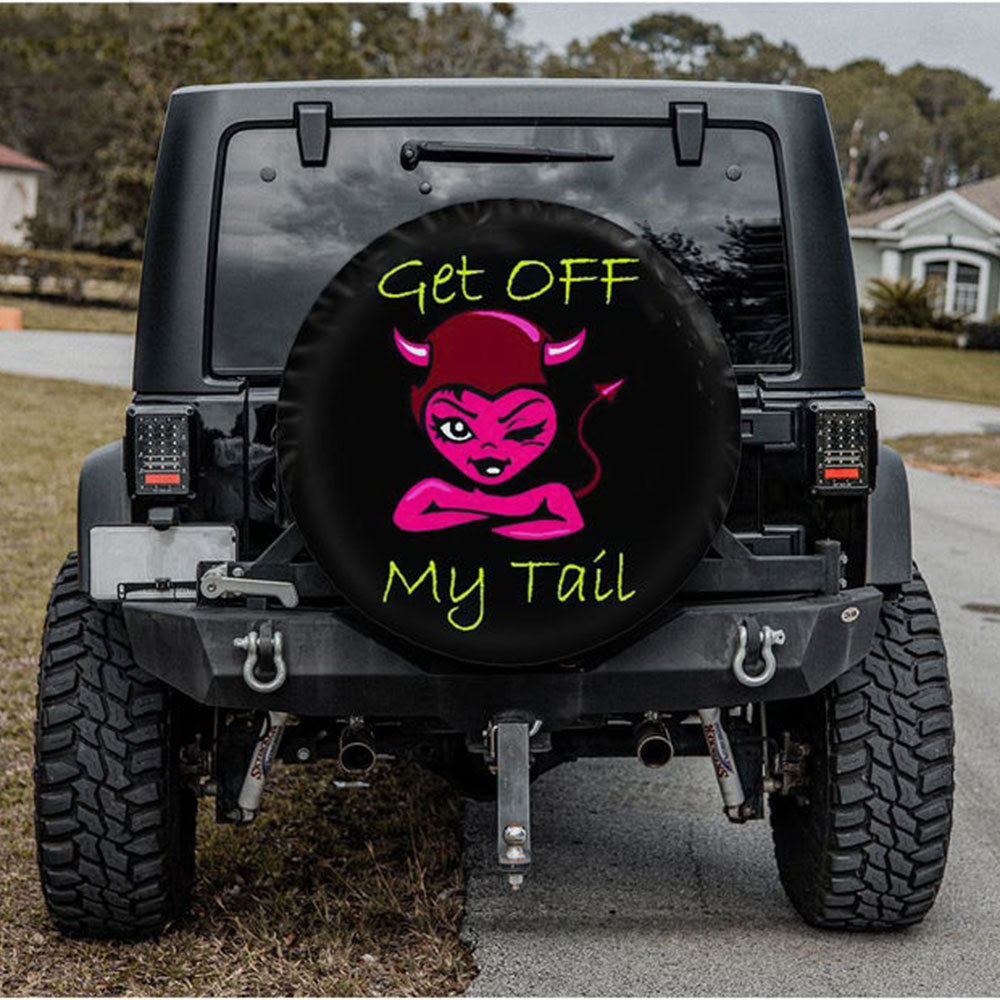 Red Get Off My Tail Jeep Car Spare Tire Cover Gift For Campers Nearkii