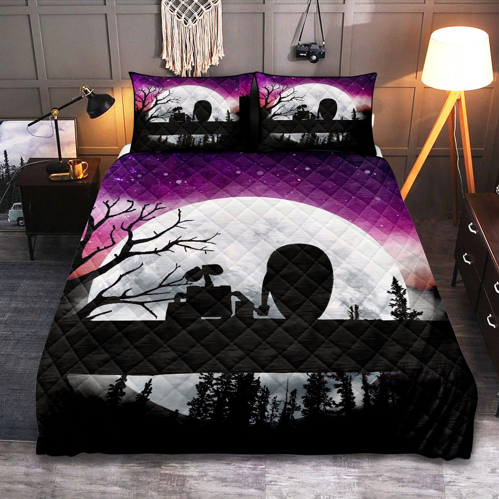 Wall-E Moon Night Quilt Bed Sets Nearkii