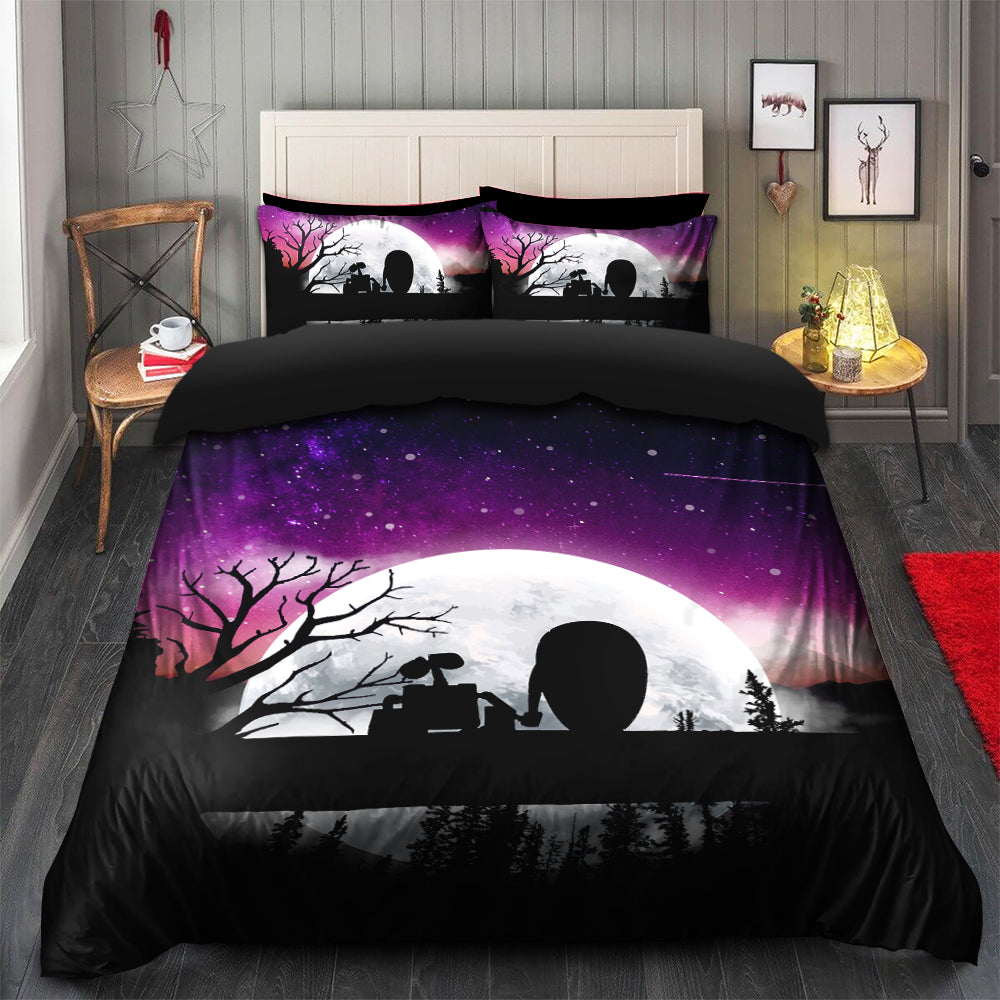 Wall-E Moon Night Bedding Set Duvet Cover And 2 Pillowcases Nearkii