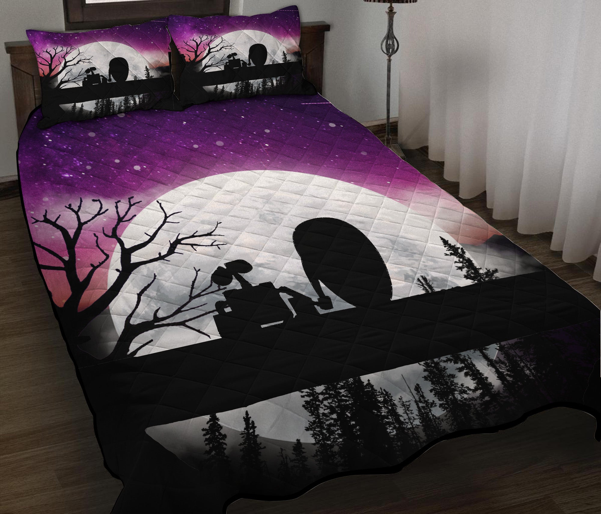 Wall-E Moon Night Quilt Bed Sets Nearkii