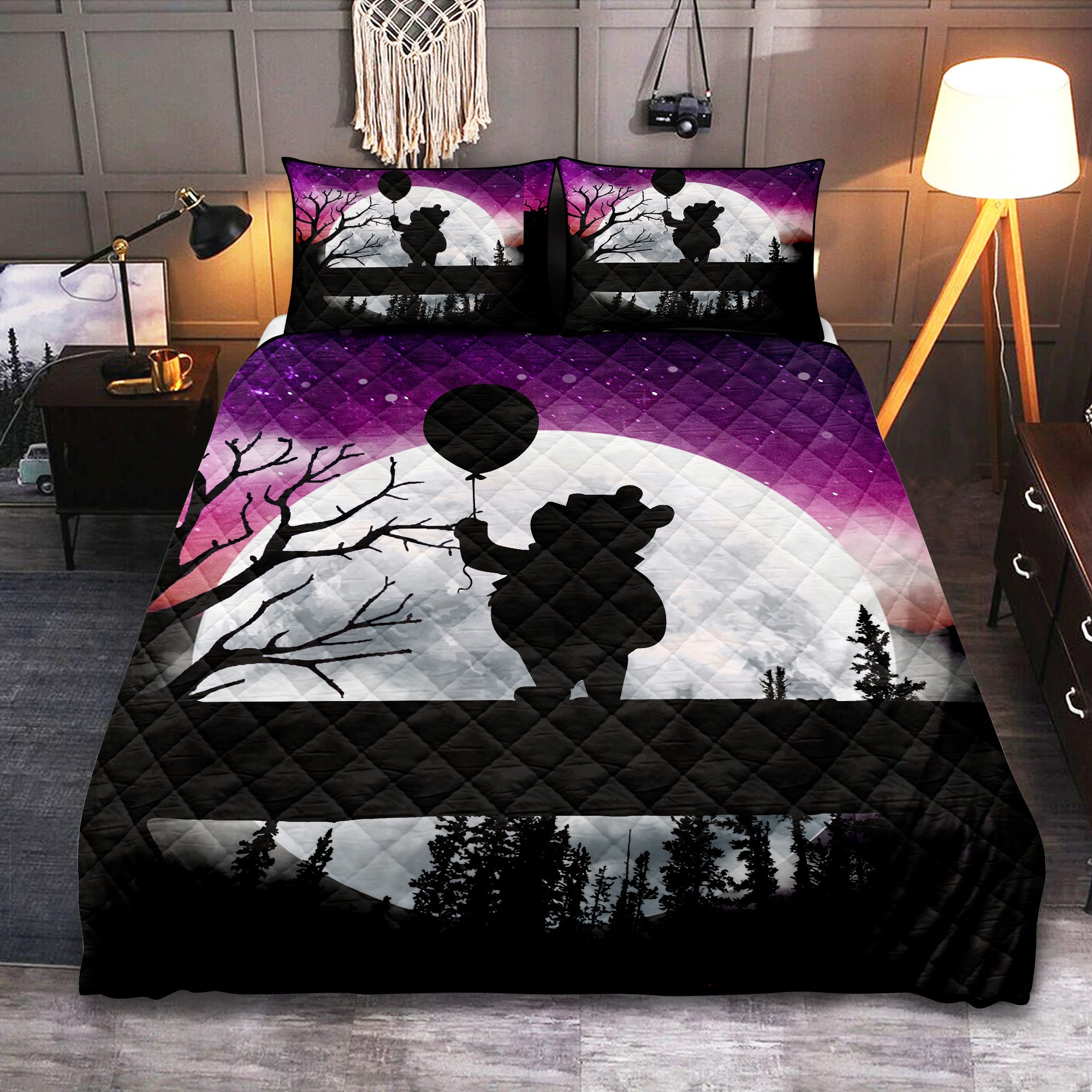 Winnie The Pooh Moon Night Quilt Bed Sets Nearkii