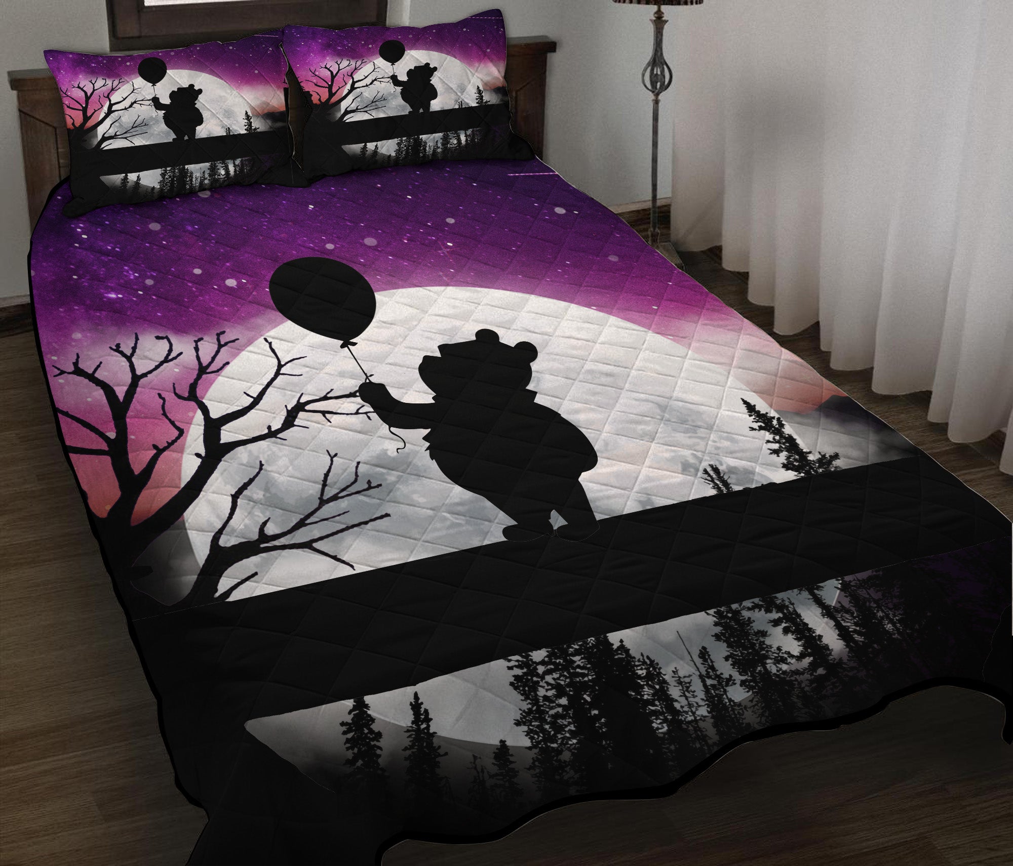 Winnie The Pooh Moon Night Quilt Bed Sets Nearkii