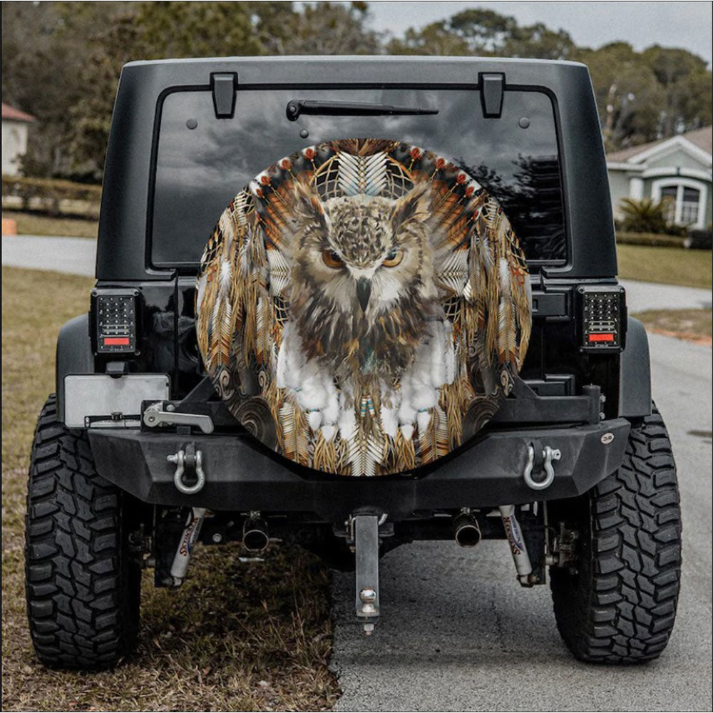 Owl Native Tribe Jeep Car Spare Tire Cover Gift For Campers Nearkii