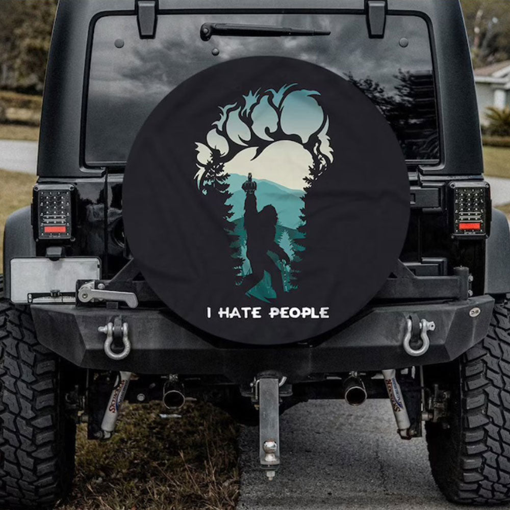 I Hate People Bigfoot Hinking Jeep Car Spare Tire Cover Gift For Campers Nearkii