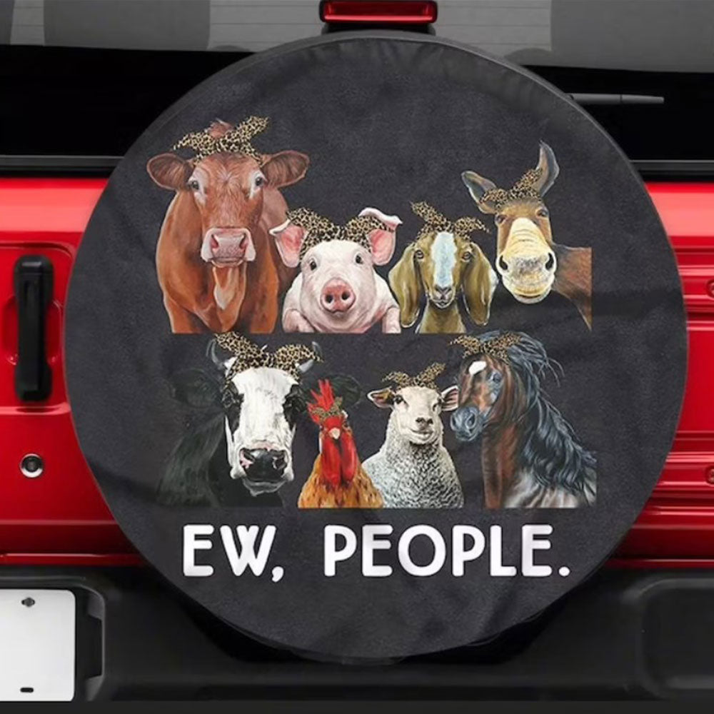 Ew People, Farm Animals Car Spare Tire Cover Gift For Campers Nearkii