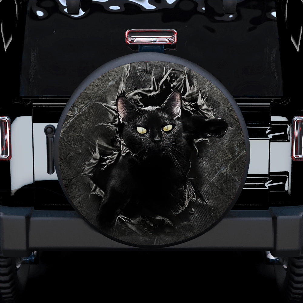 Black Cat Car Spare Tire Covers Gift For Campers Nearkii