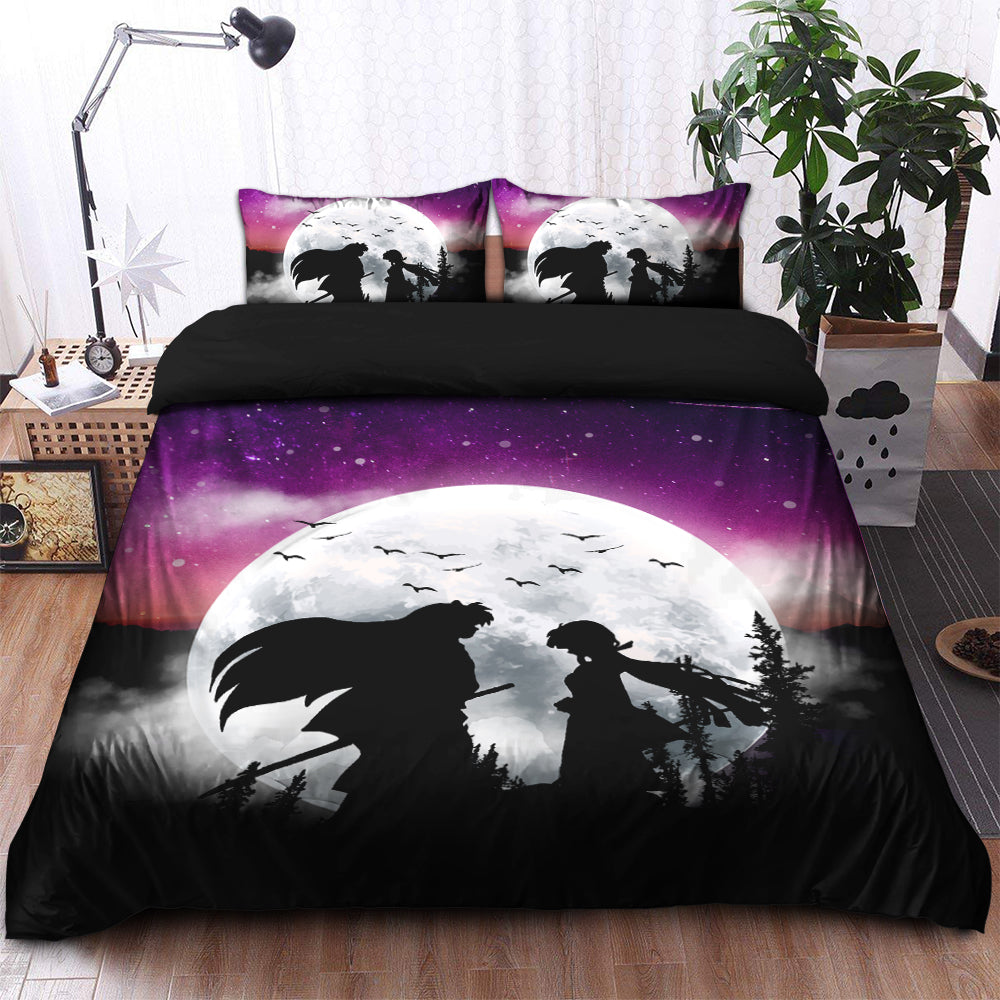 Inuyasha Couple Anime Moon Night Galaxy Bedding Set Duvet Cover And 2 Pillowcases Nearkii