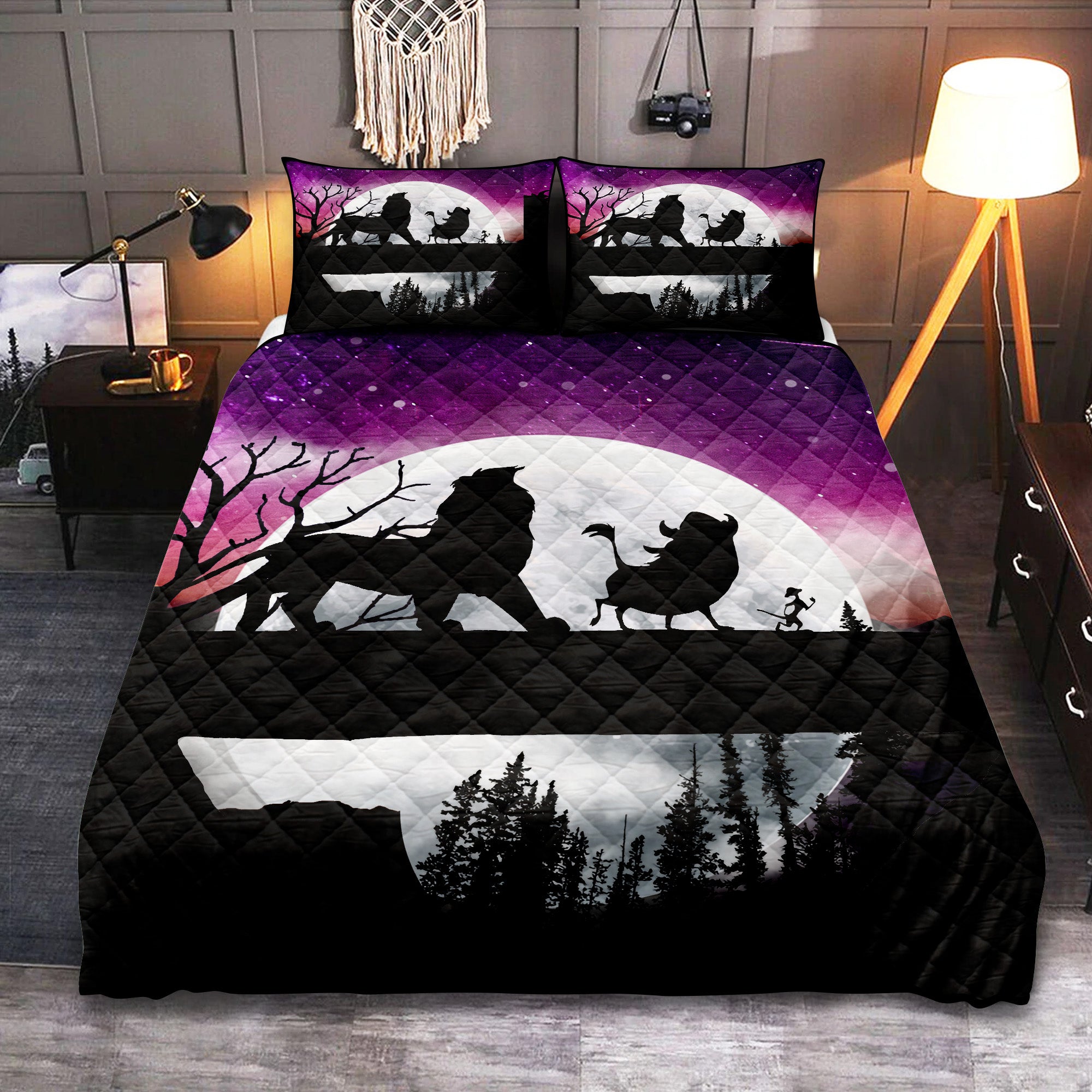 Lion King Moon Night Quilt Bed Sets Nearkii