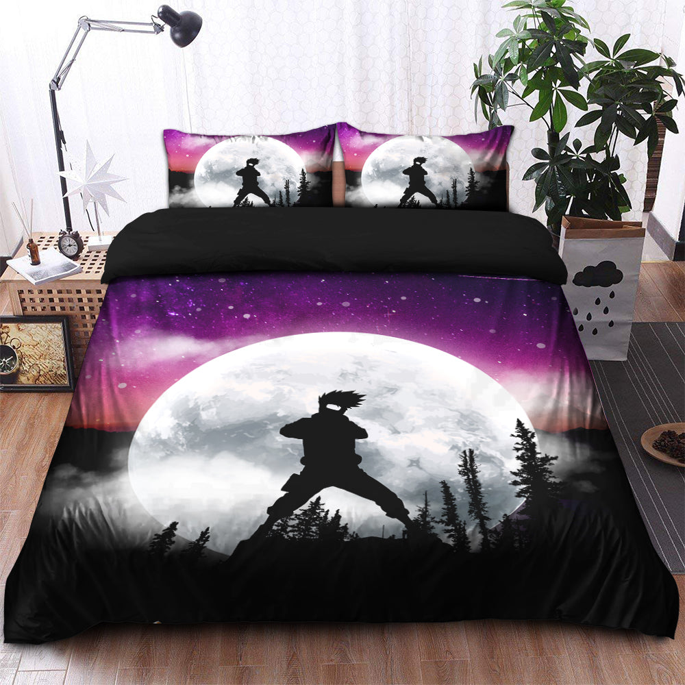 Kakashi Naruto Anime Moon Night Galaxy Bedding Set Duvet Cover And 2 Pillowcases Nearkii