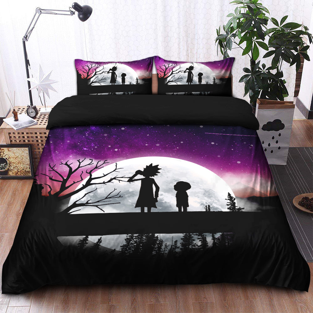 Rick And Morty Moon Night Bedding Set Duvet Cover And 2 Pillowcases Nearkii
