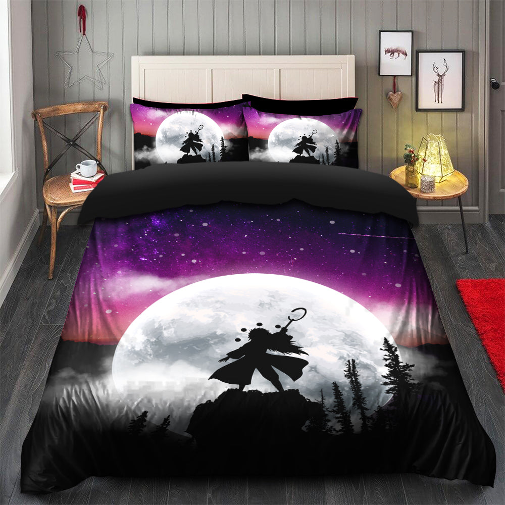Uchiha Madara Naruto Anime Moon Night Galaxy Bedding Set Duvet Cover And 2 Pillowcases Nearkii