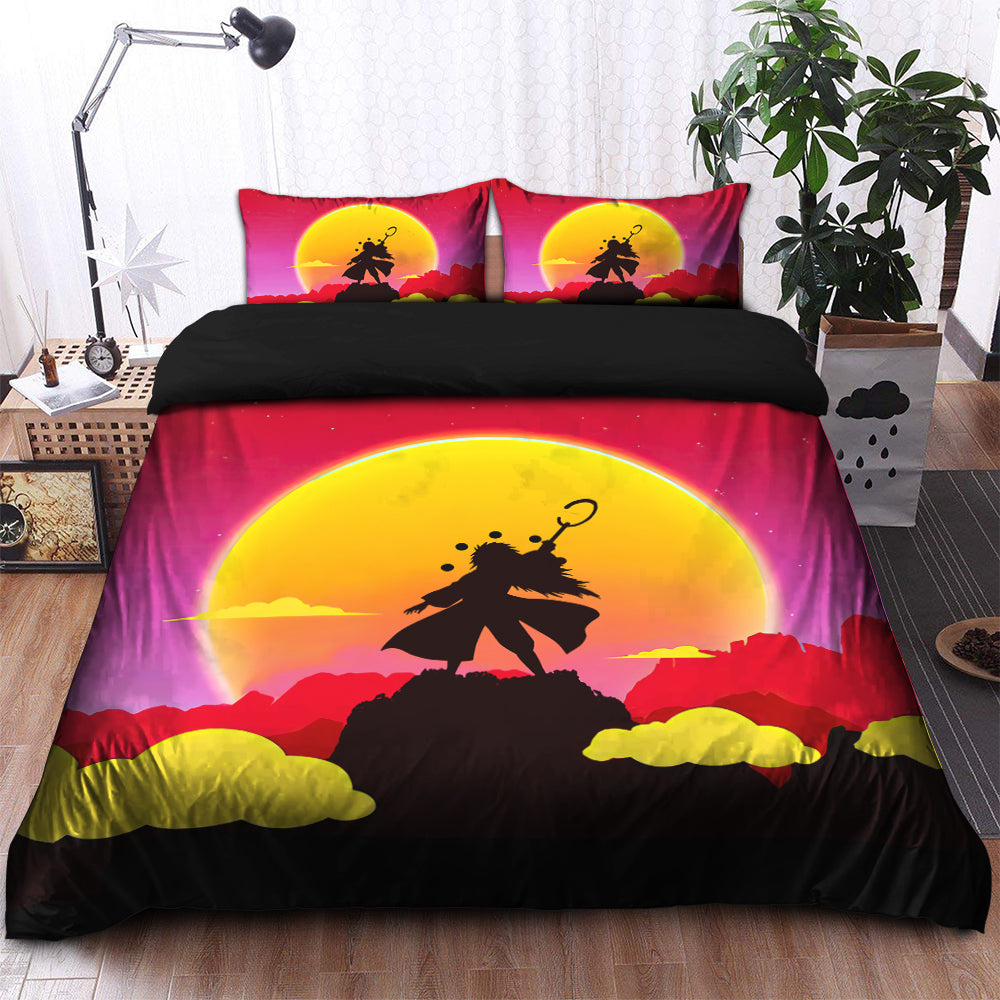 Uchiha Madara Naruto Anime Sunset Bedding Set Duvet Cover And 2 Pillowcases Nearkii