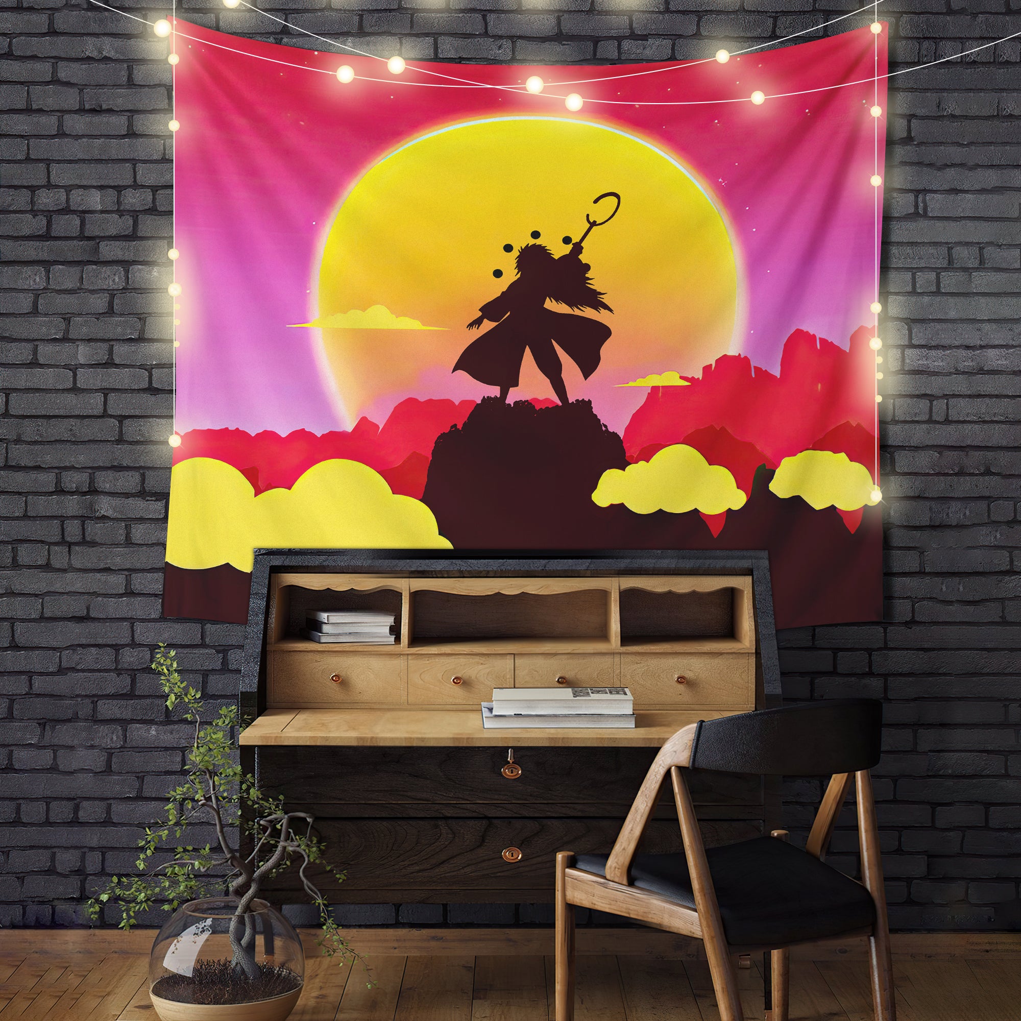 Uchiha Madara Naruto Anime Sunset Tapestry Room Decor Nearkii