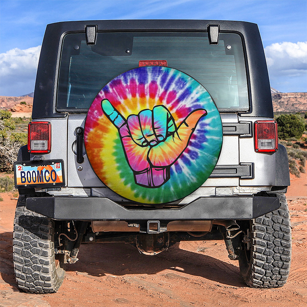 Tie Dye Shaka Car Spare Tire Cover Gift For Campers Nearkii