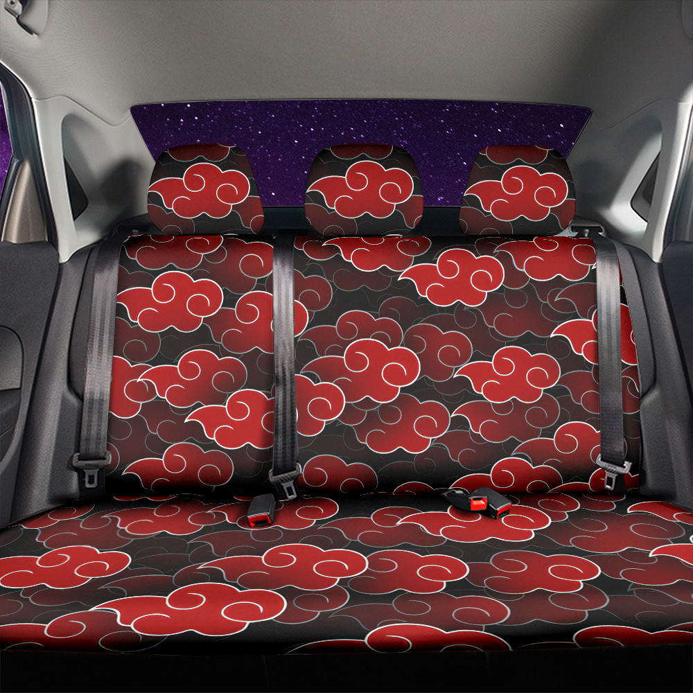Akatsuki Cloud 3D Naruto Anime Car Back Seat Covers Decor Protectors Nearkii