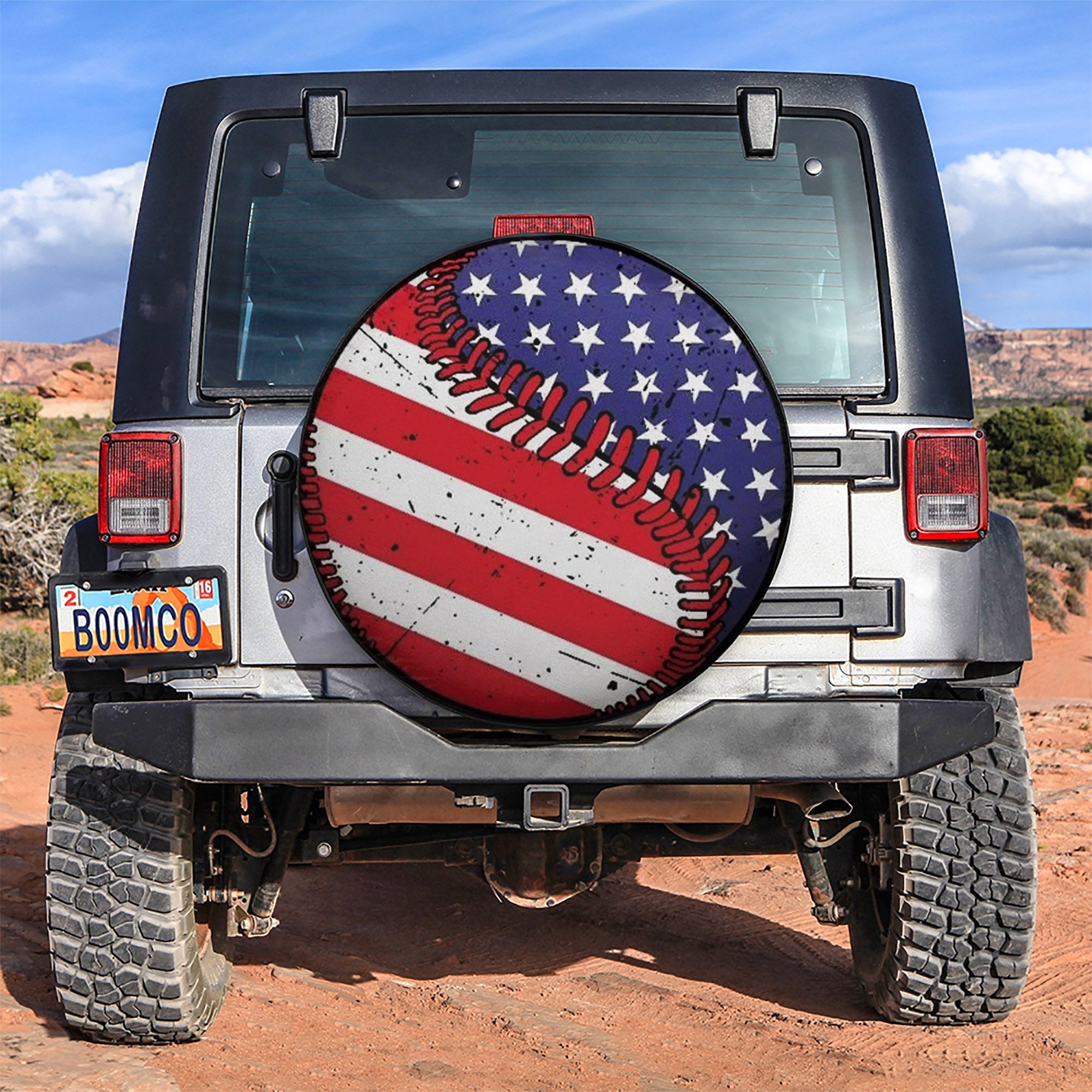 American Flag Baseball Car Spare Tire Covers Gift For Campers Nearkii