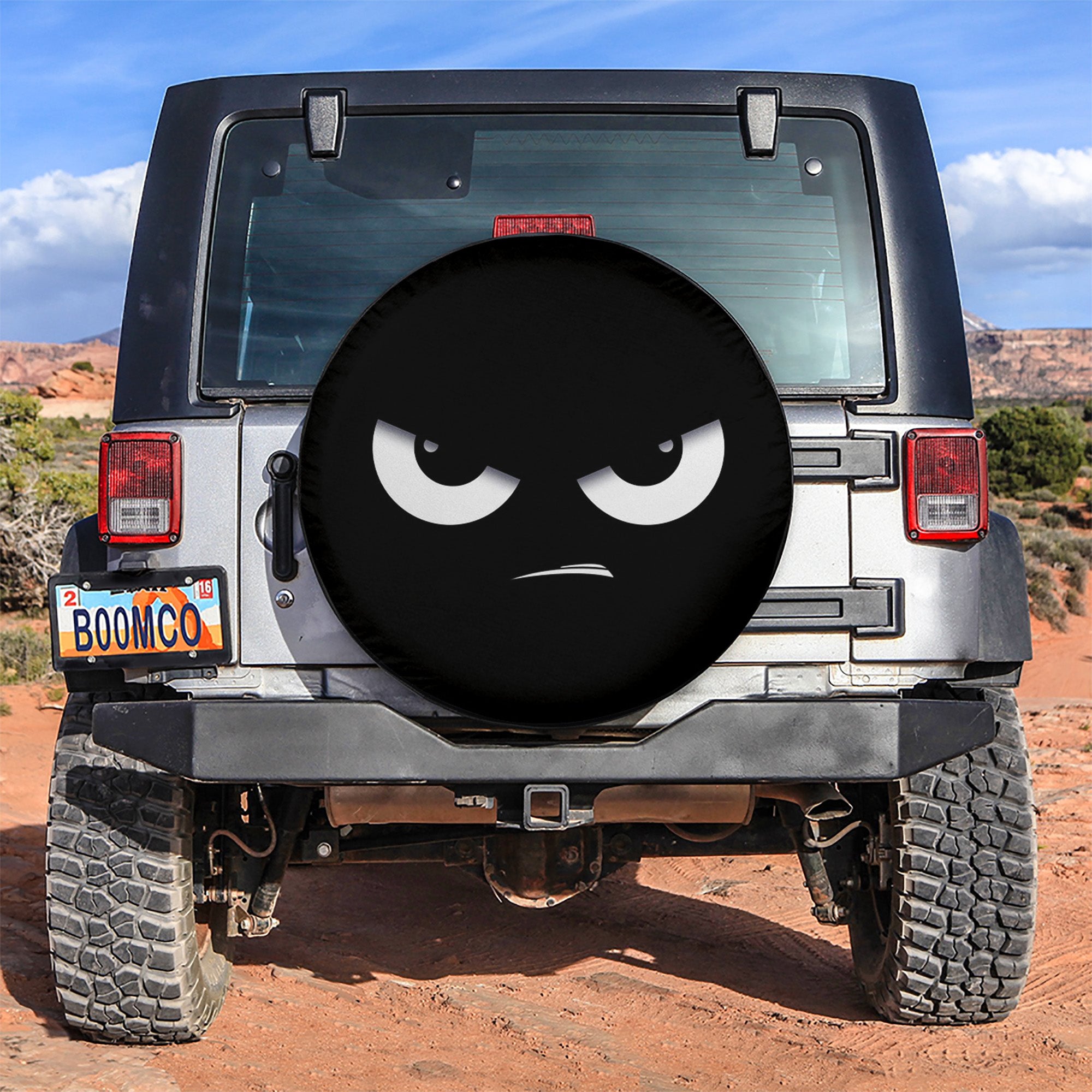 Black Angry Eyes Car Spare Tire Covers Gift For Campers Nearkii