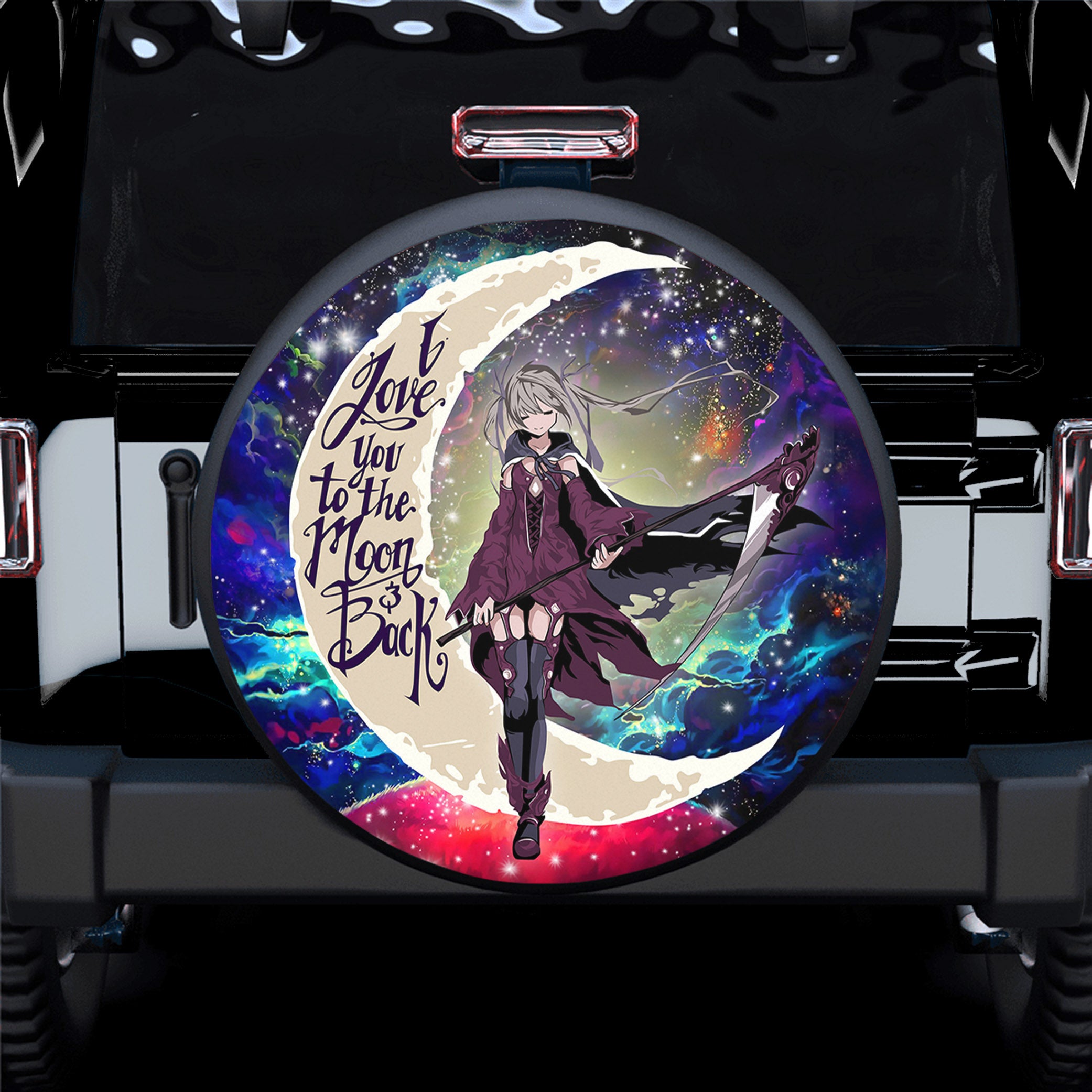 Anime Girl Soul Eate Love You To The Moon Galaxy Spare Tire Covers Gift For Campers Nearkii