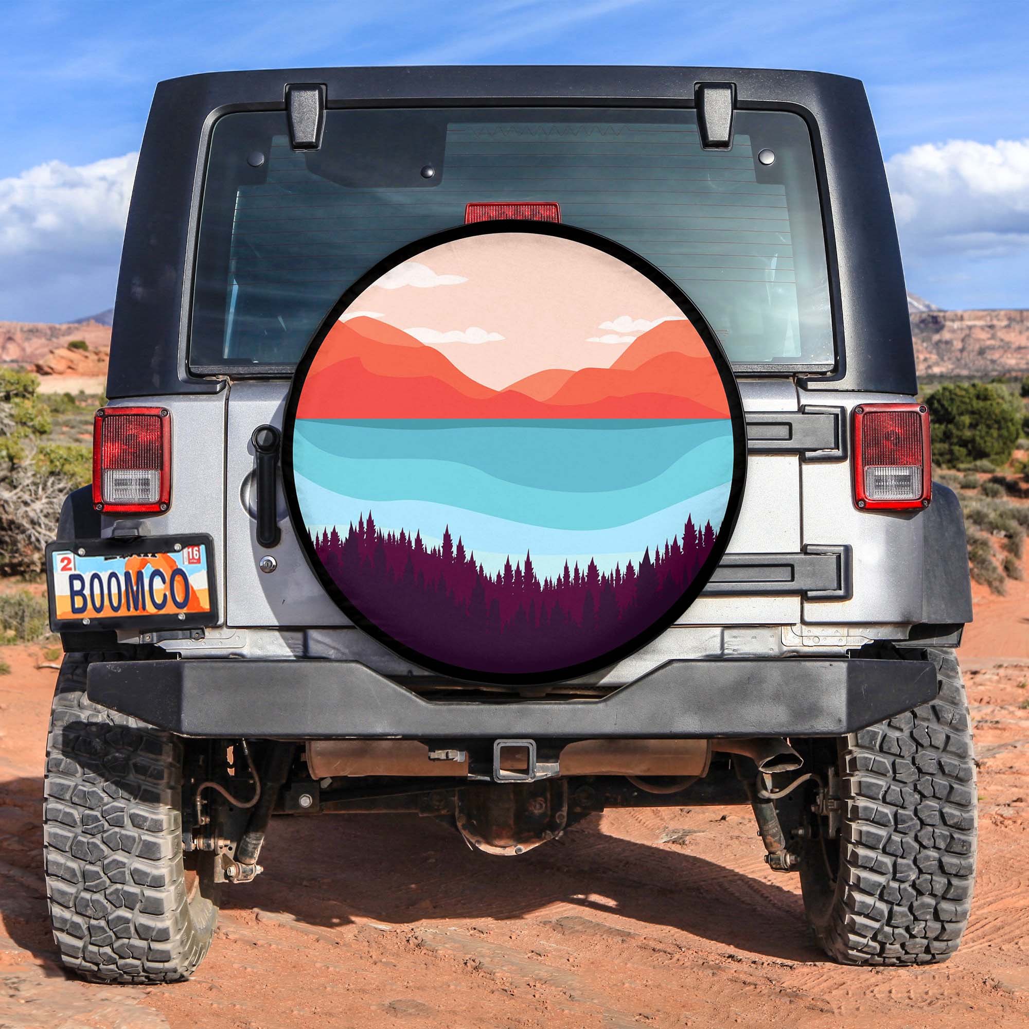 Artsy Mountain Range Spare Tire Covers Gift For Campers Nearkii