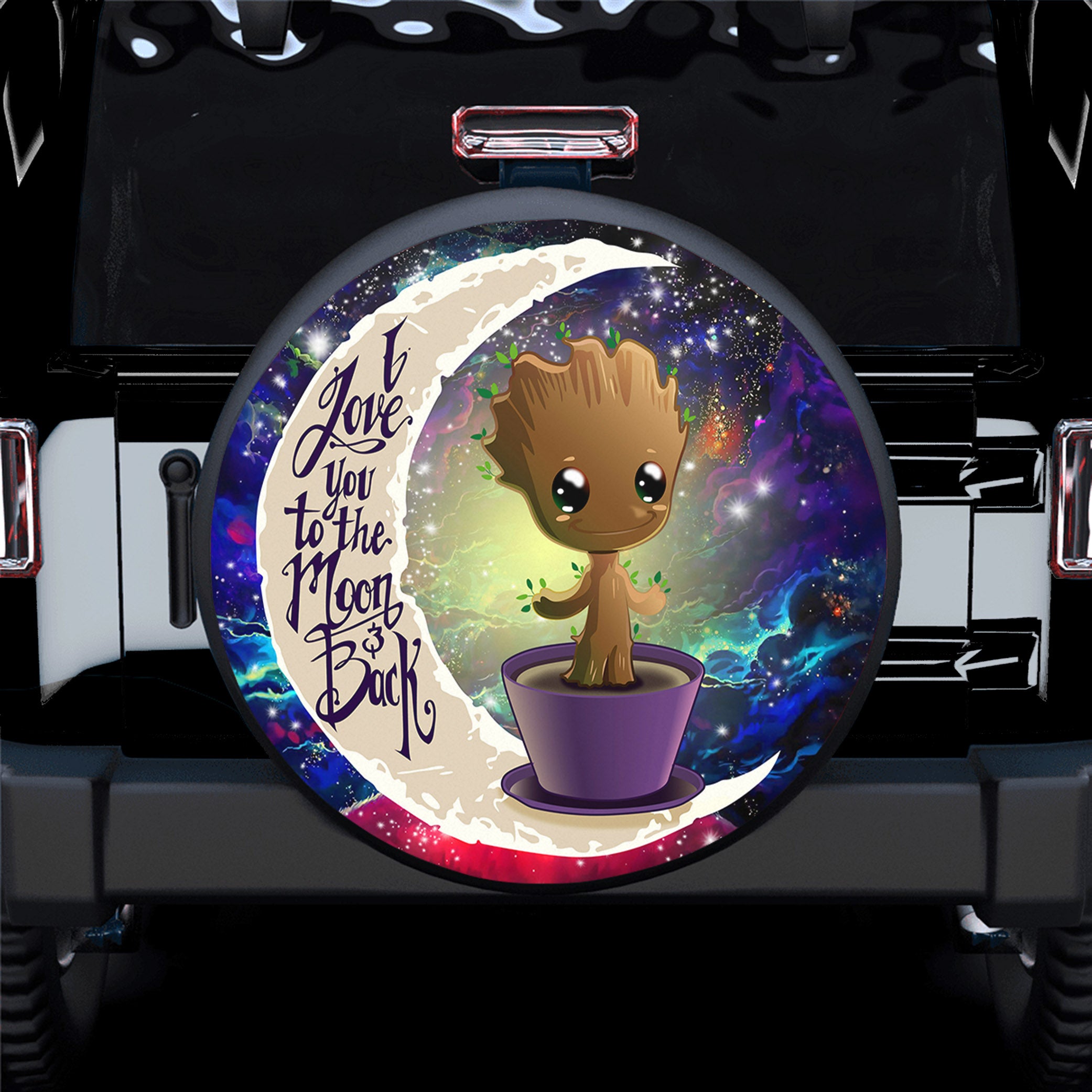 Baby Groot Love You To The Moon Galaxy Spare Tire Covers Gift For Campers Nearkii