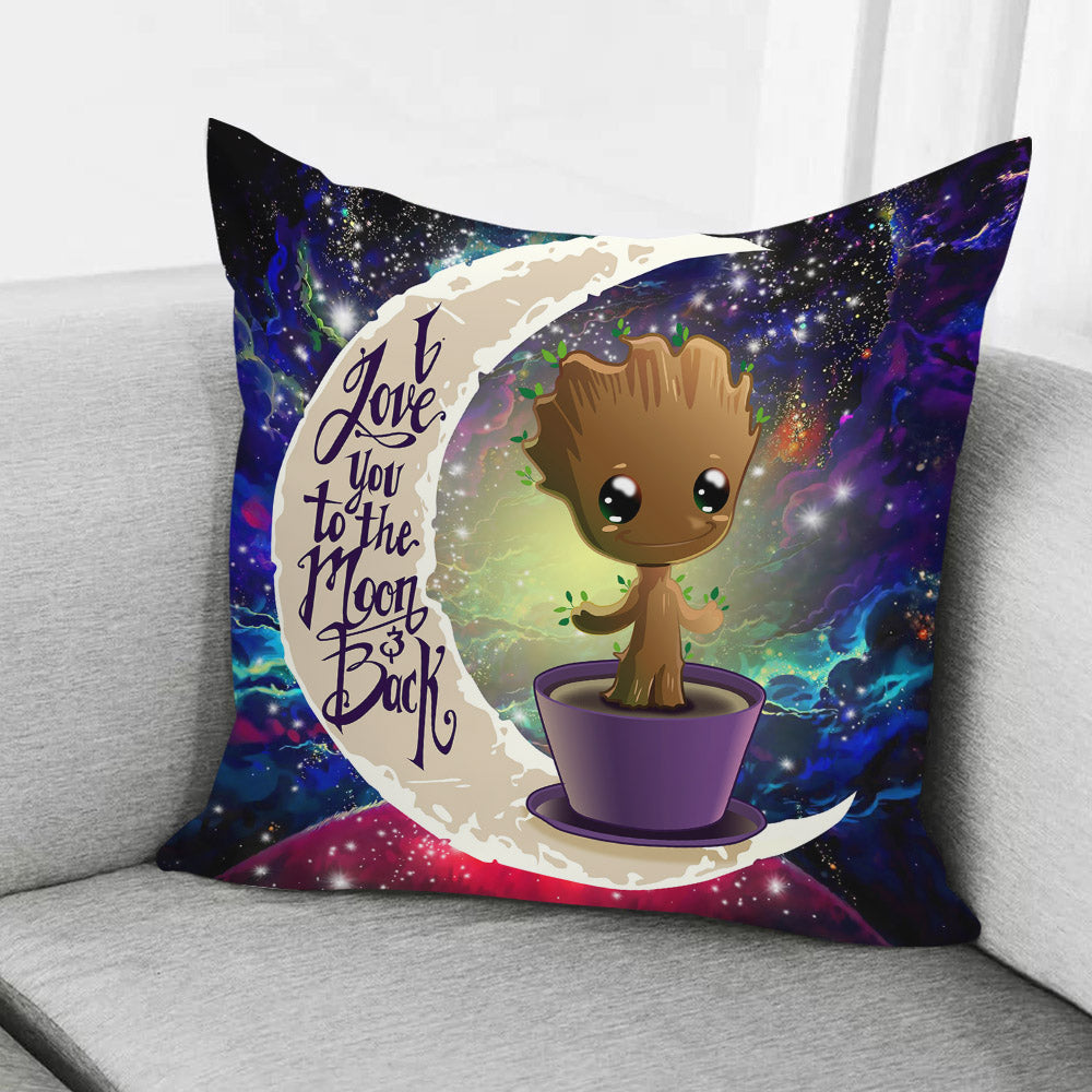 Baby Groot Love You To The Moon Galaxy Pillowcase Room Decor Nearkii