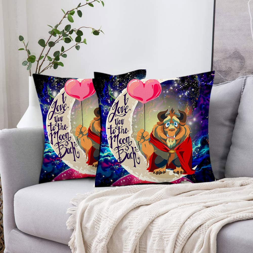 Beauty And The Beast Love You To The Moon Galaxy Pillowcase Room Decor Nearkii