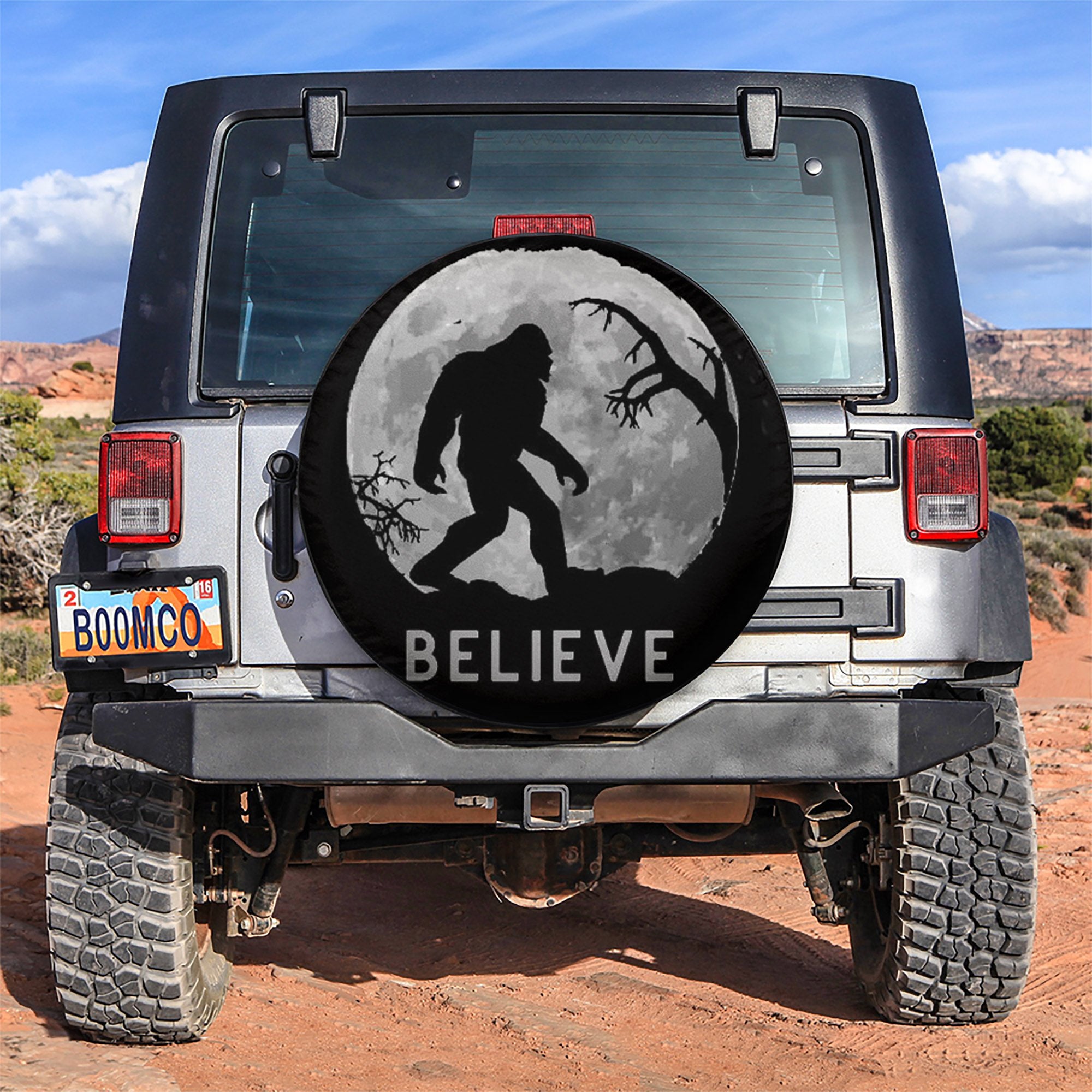 Bigfoot Moon Car Spare Tire Covers Gift For Campers Nearkii