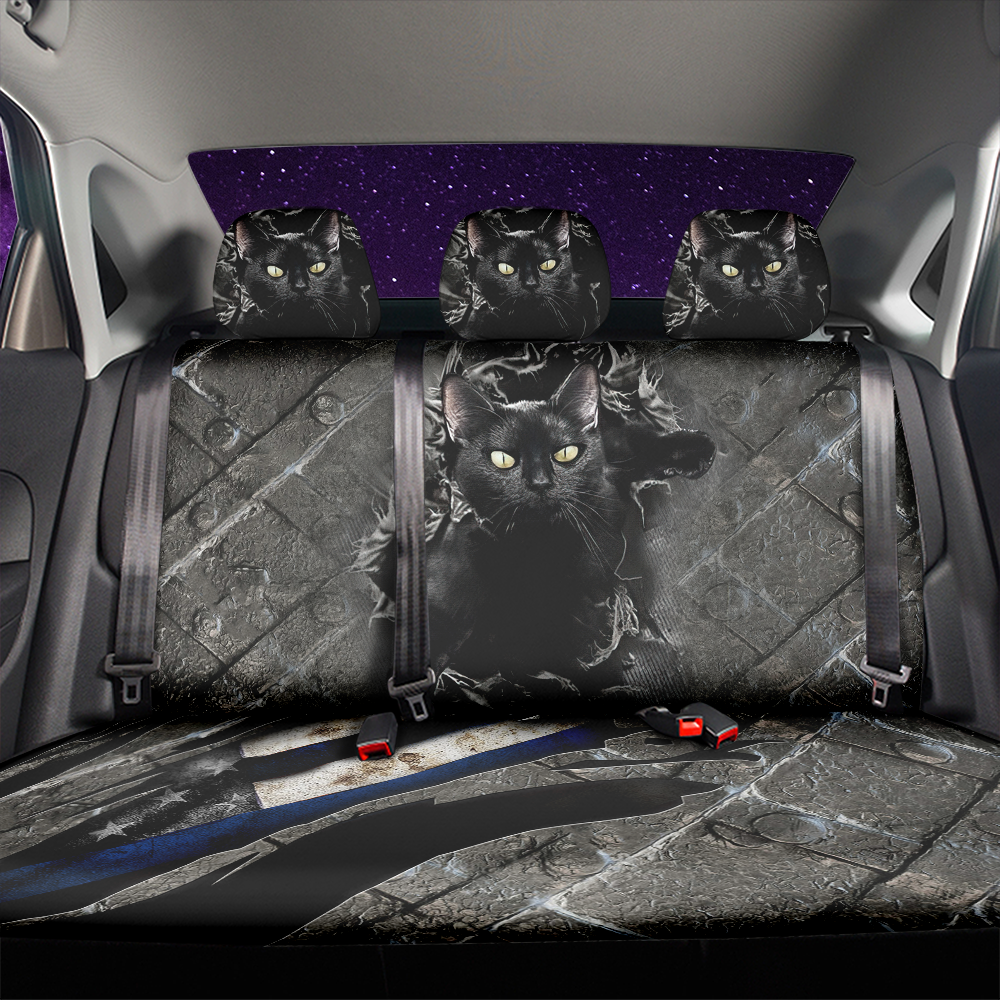 Black Cat Car Back Seat Covers Decor Protectors Nearkii