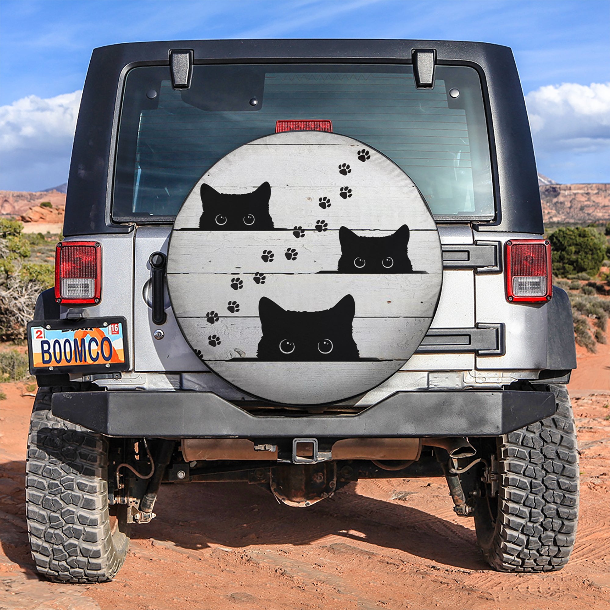 Black Cats Jeep Car Spare Tire Cover Gift For Campers Nearkii
