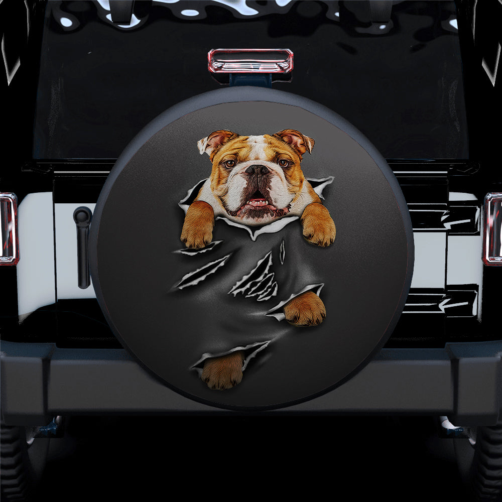Bull Dog Hanging Car Spare Tire Covers Gift For Campers Nearkii