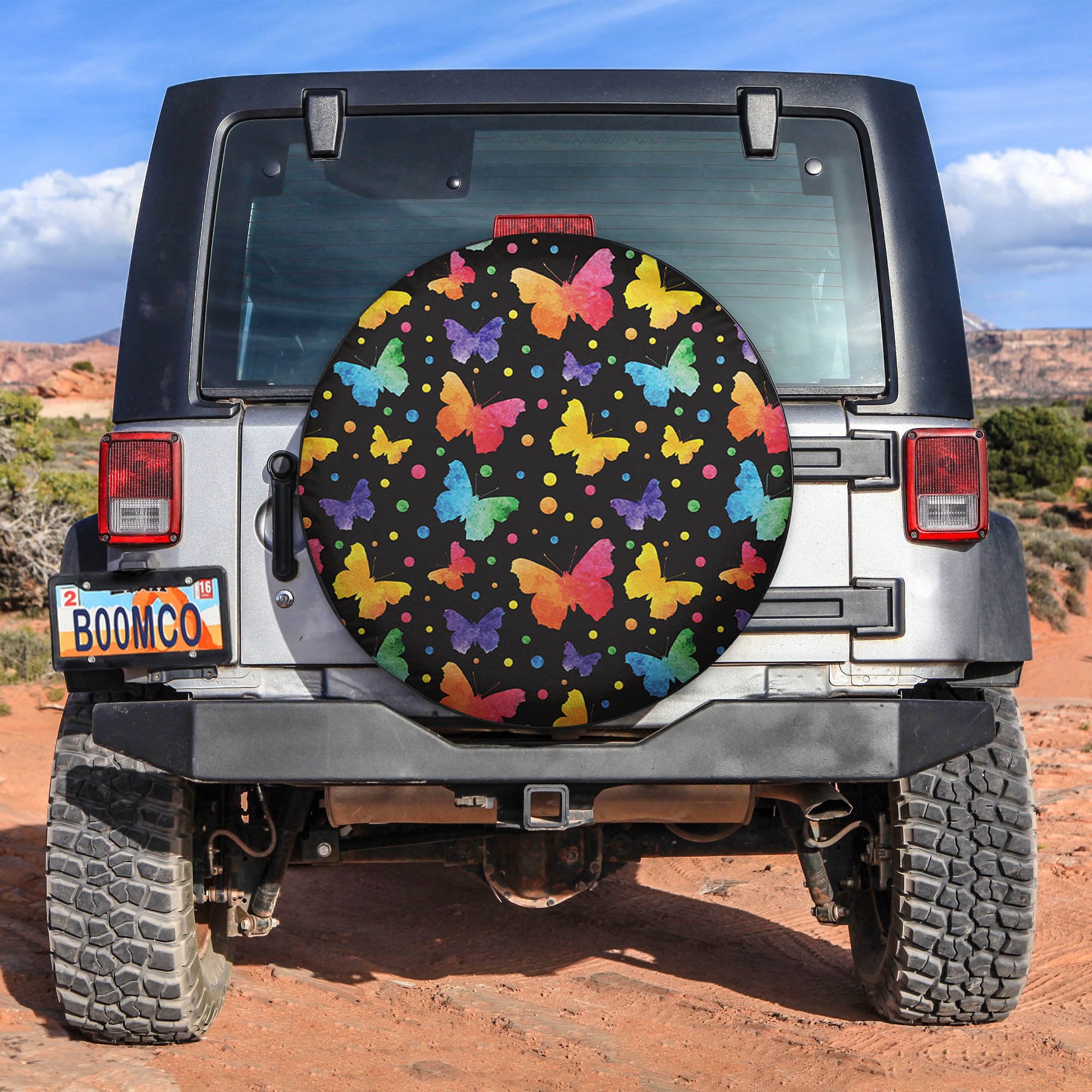 Butterfly Watercolor Spare Tire Covers Gift For Campers Nearkii