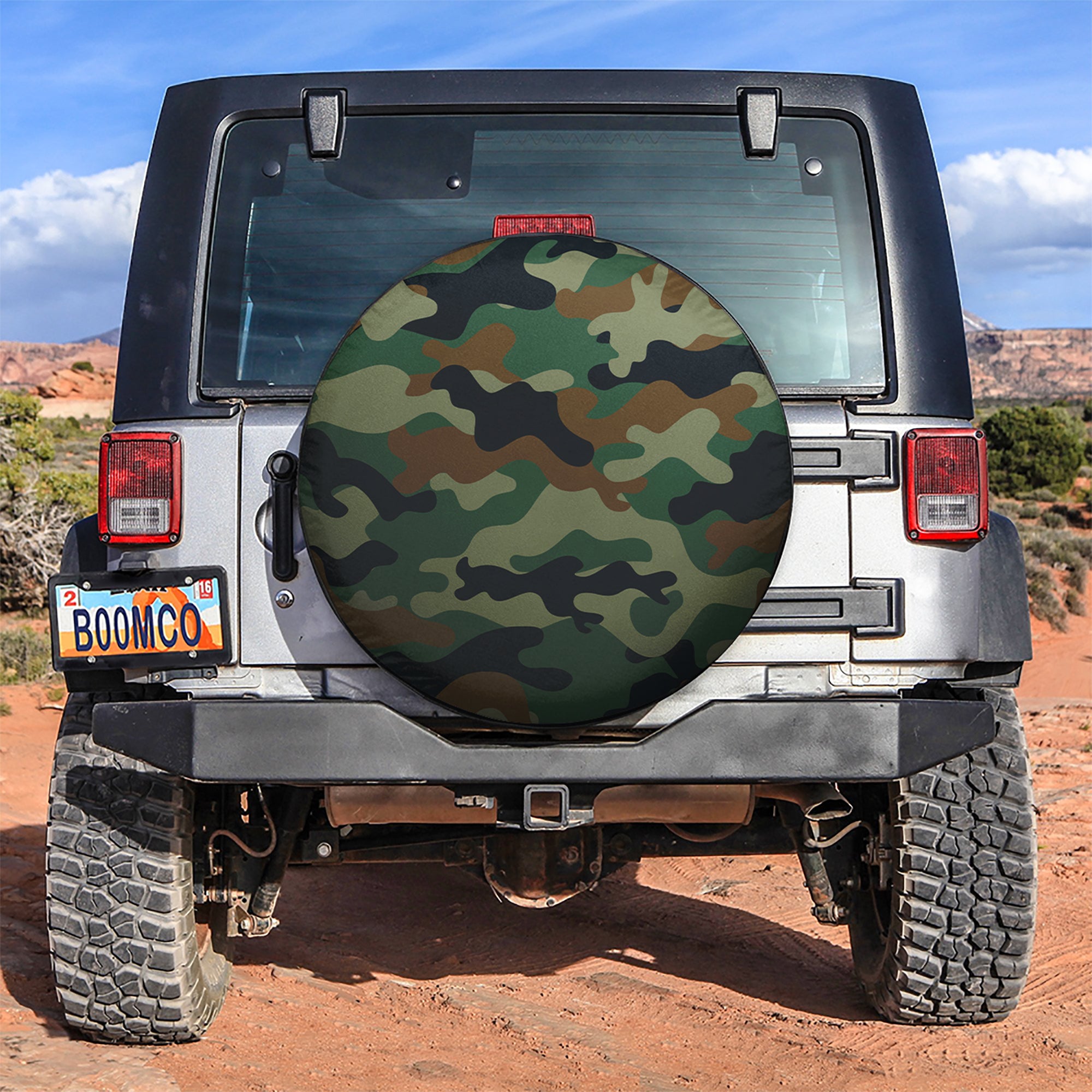 Camo Bright Green Print Texture Car Spare Tire Covers Gift For Campers Nearkii
