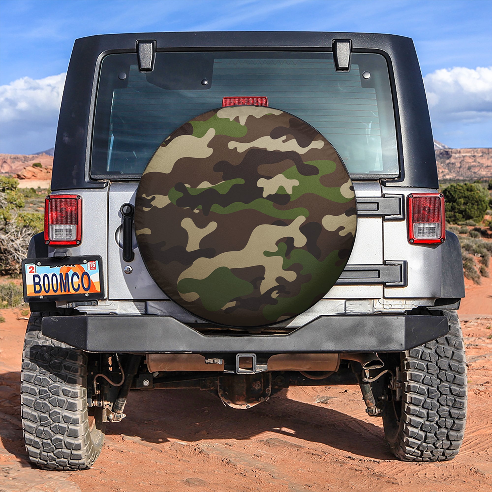 Camo Bright Green Print Texture 2 Car Spare Tire Covers Gift For Campers Nearkii